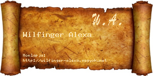Wilfinger Alexa névjegykártya